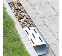 Outdoor Channel DrainsResin Gutter with Metal Grate Cover for Gardens Patios Driveways Sidewalks & GaragesDurable WeatherResistant Drainage System for Efficient Water Management