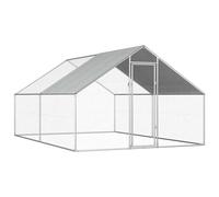 vidaXL Outdoor Chicken Cage 2.75x4x1.92 m Galvanised Steel, Silver