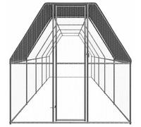 Outdoor Chicken Cage 2x10x2 m Galvanised Steel with Roof | Water- roof, lockable gate, spacious aviary, duck pen, large bird enclosure