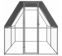 Outdoor Chicken Cage 2x4x2 m Galvanised Steel Run | Lockable gate, water roof, spacious aviary, versatile for ducks or large birds