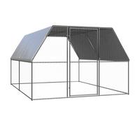 vidaXL Outdoor Chicken Cage 3x4x2 m Galvanised Steel, Silver