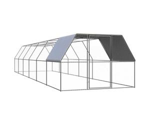 Outdoor Chicken Cage Galvanised Steel Chicken Coop Run Multi Sizes vidaXL