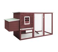 vidaXL Outdoor Chicken Cage Hen House with 1 Egg Cage Brown Wood Habitat Cage