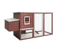 vidaXL Outdoor Chicken Cage Hen House with 1 Egg Cage Brown Wood Habitat Cage