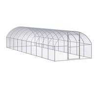 vidaXL Outdoor Chicken Coop - Spacious, 3x10x2 m, Galvanised Steel Enclosure, Ideal for Poultry, Hens, Ducks and Small Animals