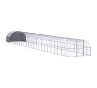 vidaXL Outdoor Chicken Coop 3x24x2 m Galvanised Steel, Silver