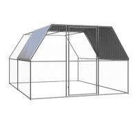 Outdoor Chicken Coop 3x4x2m Galvanized Steel Walk-In Poultry Cage with UV Water-Resistant PE Roof, Secure Lock for Chickens, Ducks, Small Animals
