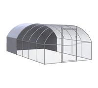 vidaXL Outdoor Chicken Coop 3x6x2 m Galvanised Steel, Silver