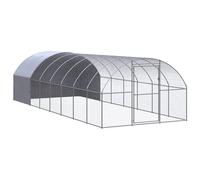 vidaXL Outdoor Chicken Coop 3x8x2 m Galvanised Steel, Silver