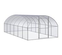 vidaXL Outdoor Chicken Coop 3x6x2 m Galvanised Steel Garden Poultry House