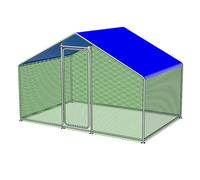 Outdoor Chicken Coop, Metal Chicken Coop with Weather Proof Cover, Large Frame Bunny House Great for Chickens, Rabbit, Duck(200 * 300 * 200cm)