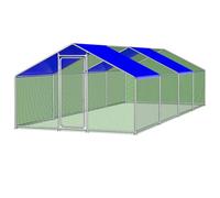 Outdoor Chicken Coop, Metal Chicken Coop with Weather Proof Cover, Large Frame Bunny House Great for Chickens, Rabbit, Duck(800 * 300 * 200cm)