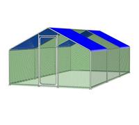 Outdoor Chicken Coop, Metal Chicken Coop with Weather Proof Cover, Large Frame Bunny House Great for Chickens, Rabbit, Duck(600 * 300 * 200cm)