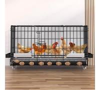 Outdoor Chicken Coop with Automatic Egg Collection Tray, Foldable Design Poultry Cage with Wheels, Complete Accessories for Raising Chickens, Ducks, Geese, Quails
