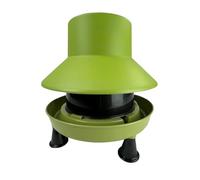 Outdoor Chicken Drinker 7L Recycled, Chicken Waterer with Rain Cover Hood and Legs, 7 Litres Black Green