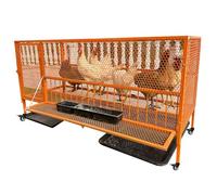 Outdoor Chicken Run Coop Galvanised Steel Chicken Cage Hen House With Detachable Wheels for Poultry Small Animal Rabbit Hutch, Openable Top(Size:100 * 60 * 73cm,Color:Orange)