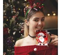Outdoor Christmas Decoration Christmas Thermal Color Changing Mugs Cute Pattern Design Ceramic Mugs Two Colors Gift Ideas for Moms Dads Women and Men(A, one Size)