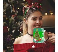 Outdoor Christmas Decoration Christmas Thermal Color Changing Mugs Cute Pattern Design Ceramic Mugs Two Colors Gift Ideas for Moms Dads Women and Men(B, one Size)