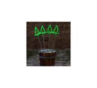 Outdoor Christmas Decoration Set of 4 Green Christmas Tree Stake Lights 6817102