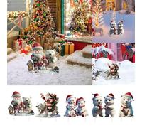 Outdoor Christmas Decorations Christmas Cute Cartoon Polar Bear Card 2D Flat Acrylic Decorative Floor Card Decoration To Your Corner Enhance The Atmosphere (D, 30cm)