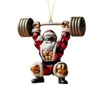Outdoor Christmas Decorations Christmas Decorations Ornaments Big Tree Ornaments for Coworkers Tree Two Pendant Decoration Double Print Fitness Muscle Santa Xmas Hanging Holiday Decor