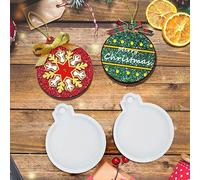 Outdoor Christmas Decorations for The Home Christmas Silicone Mould Silicone Mould Ornament Round Pendant (Black, One Size)