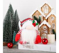 Outdoor Christmas Decorations Glowing No Face Cat Doll Ornament for Indoor Decoration (Red, One Size)