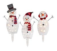 Outdoor Christmas Decorations Outdoor Christmas Tree Light Up Snowman 3pcs Led Snowman Christmas Decorations Artificial Acrylic Snowman Ornaments with Battery for Yard Garden Lawn