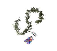 Outdoor Christmas Garland | 2.7m with Remote Control Lights - Artificial Greenery Garland Christmas Decorations | for Outdoor Party Front Door Wall Coat Tree Porch Patio Garden