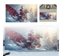 Outdoor Christmas Lights Christmas Background Cloth Santa Riding Baby Background Classic Lighting Holiday Party Decoration Outdoor Banner Merry Holiday Decoration(A,480X210cm)