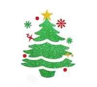 Outdoor Christmas Lights Merry Christmas Door Stickers Glittering Santa Reindeer Tree Snowflake Door Decals Self Window Clings for Holiday Xmas Fridge Cabinets Wall Decoration (F, One Size)