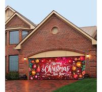 Outdoor Christmas Lights The Merry Christmas The Background Party Santa Photography Garage Door Background Party Decoration 7 * 16 Ft! (A, One Size)