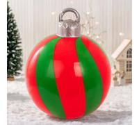 Outdoor Christmas PVC Inflatable Balls 15.7 Inch Giant Ball for Decorated Ball Ornaments Giant Christmas Blow Up Jumbo Ball Xmas Blow Outdoor Outside Holiday Yard Lawn Decor