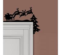 Outdoor Christmas Tree Christmas Door Corner Decoration DIY Stitching Home Homes Funny On My Door Corner Movie On My So （ Left Or Right ） 1PC (Black, One Size)