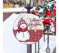 Outdoor Christmas Tree Green Christmas Green Merry Front Door Sign Farmhouse Porch Decoration Welcome Berry Door Decoration Home Guest 12 Inch (Red, One Size)