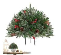 Outdoor Christmas Urn Filler - Christmas Porch Decorations Outdoor,Sparkling Light Branches Ornaments for Cemetery Winter Front Nativity Table Yard Pathway Outside Porch Fall