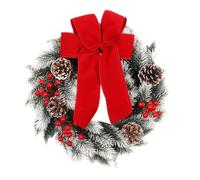 Outdoor Christmas Wreath,Artificial Christmas Garland with Red Berries and Pine Cones | Christmas Reef Decorations Reusable Tree Door Wreath for Garden