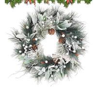 Outdoor Christmas Wreath - Artificial Holiday Decorations | Farmhouse Style Christmas Wreath with Pine Cones - for Door Kitchen Window Porch Centerpiece Parties Indoor Outdoor Furniture