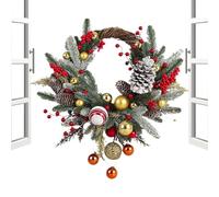 Outdoor Christmas Wreath - Decorative Wreath Remembrance Wall Decoration - Winter Christmas Wreaths for Indoor, Outdoor, Wall, Window, Porch, Garage, Home, Wedding, Winter