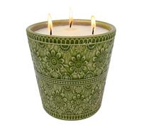 Outdoor Citronella Candle, Decorative Delicate Porcelain Candle Made with Natural Citronella Oil and Natural Soy Wax, Non-Toxic Smokeless Candle for Indoor, Patio, Backyard, Outdoor, Camping