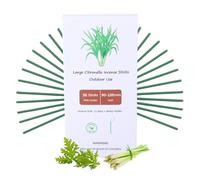 Outdoor Citronella Incense Sticks With Brass Holder,Extra Large Garden Incense Kit,DEET Free Lemongrass Joss Sticks,13 Inch Jumbo Incense Stick Long Burning 100 Mins,Bulk Citronella Sticks For Camping
