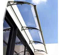 Outdoor Clear Canopy Awning for Patio & Door - Polycarbonate Rain & Snow Protection with Black Bracket - Transparent Cover for Terraces & Bedrooms (60x120cm/24x48in)