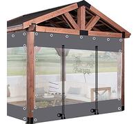 Outdoor Clear Tarp Curtain,Transparent Waterproof Tarpaulin Side Panels,With Zippered Doors,Pvc Rain Curtains,Tarp Cover Sheet,for Pergolas Patio Porches Carports Gazebos,L×H-2×3.3m(6.6 * 10.8ft)