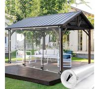 Outdoor Clear Tarp Curtains,Waterproof Transparent Pergola Gazebo Tarpaulin Side Panels,Partition Curtains With Zipper Door,Weatherproof Pvc Tarpaulin Cover With Grommets,L×H-2.5 * 2m(8.2 * 6.6ft)