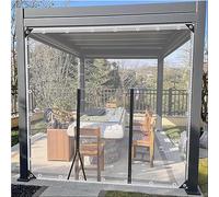 Outdoor Clear Waterproof Tarp with Zips,100% PVC Soft Glass Tarpaulin,1/1.2/1.5/2/2.5/2.8/3.2/3.7/4.5/5m Thickened Transparent Plastic Tarpaulin,Multi-purpose Protective Tarp,WxH-3x2.5m/9.8x8.2ft