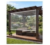 Outdoor Clear Windproof Roller Shade for Balcony Patio Transparent PVC Blind & Grommet Custom Size Draft Stopper Waterproof Thermal Insulated Soft Vinyl Partition(W85*H140cm/W33.4*H55.11in)