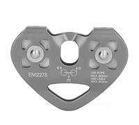 Outdoor Climbing Pulley Block Aviation Aluminum Double Shaft Climbing Sheave Pulley for Mountaineering Rock Climbing Rescue Engineering High Altitude Games 7075 Aviation Aluminum (Gray)