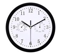 Outdoor Clock - Analog Thermometer Clocks for Exterior Walls, Quiet Clock | Rustic Outdoor Decor for Balcony, Deck, Lawn, Courtyard, All-Weather Garden Wall Timekeeper