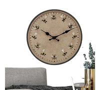 Outdoor Clocks Waterproof, Lightweight Wall Clock Outdoor, Outside Silent Non Ticking Small Analog Clock for Garden, Resin Garden Clock, Battery Operated Wall Hanging Clock for Patio beach Home
