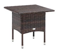 Outdoor Coffee Table Brown PE Rattan Galvanised Steel 50x50x47cm Patio SquareXL